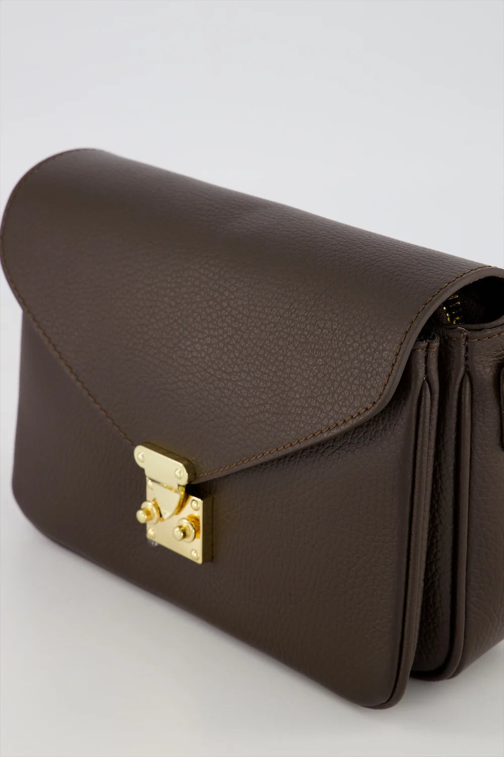 Esther - Crossbody tas - Donker Bruin - T1106 - Goudkleurig